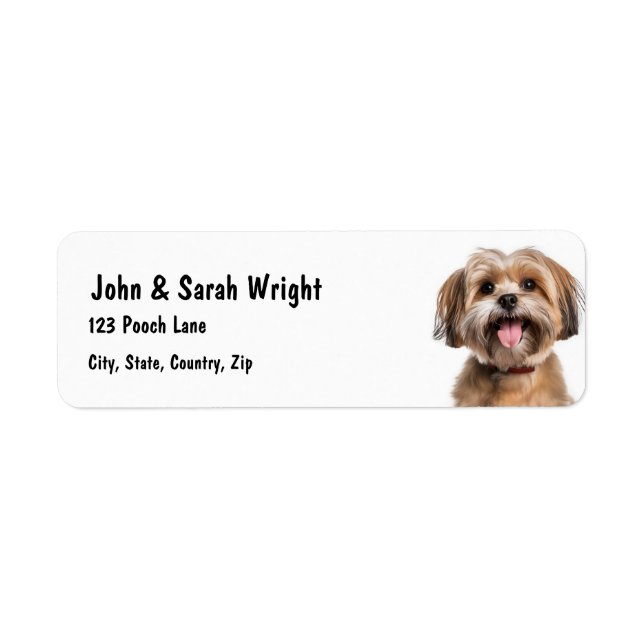 Anpassningsbar Havanese Hund Address Label Returadress Etikett (Framsidan)