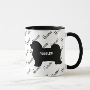 ANPASSNINGSBAR Havanese Hund Silhouette Mugg