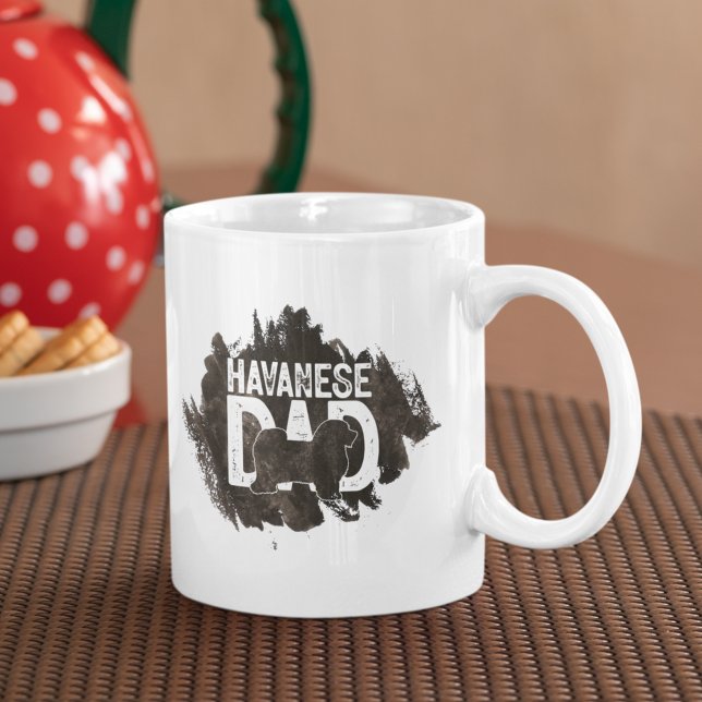 Anpassningsbar Havanese Pappa Fars dag Hund älskar Kaffemugg (Skapare uppladdad)