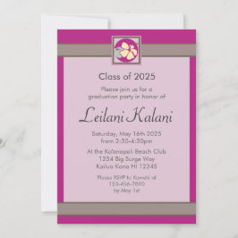 Anpassningsbar Hawaii rosa hibiscus studentkort Inbjudningar
