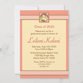 Anpassningsbar Hawaii rosa hibiscus studentkort Inbjudningar