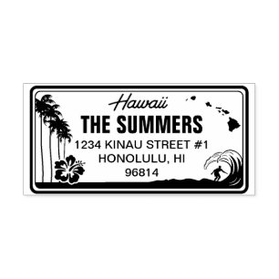 Anpassningsbar Hawaii State License Plate Adress Självfärgande Stämpel
