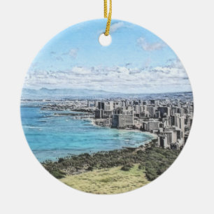 Anpassningsbar Hawaiian Island Helgdag jul Julgransprydnad Keramik