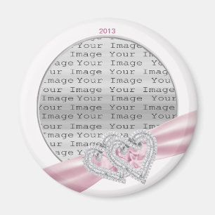 Anpassningsbar Heards Pastel Rosa Ribbon Magnet
