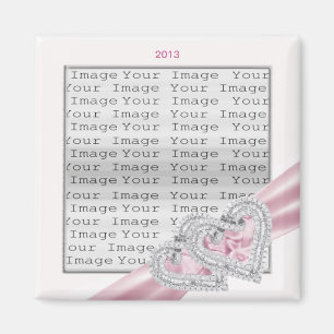 Anpassningsbar Heards Pastel Rosa Ribbon Magnet
