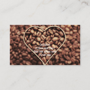Anpassningsbar Heart Beans Coffee Shop & Slå Visitkort