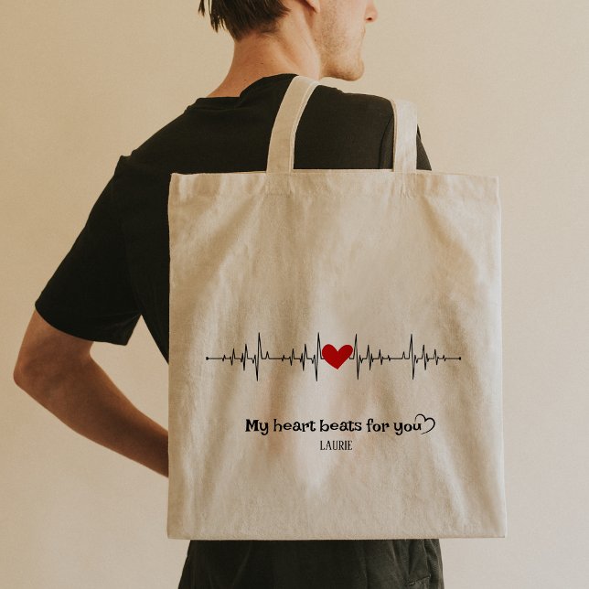 Anpassningsbar Heart Beats Sign Toit Bag Tygkasse (Skapare uppladdad)