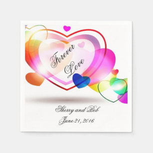 Anpassningsbar Heart Bröllop Napkins Pappersservett