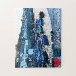 Anpassningsbar Heart Coverack Harbor Dusk Cornwall Pussel
