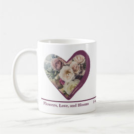 Anpassningsbar Heart-formad fotoflorist Ro Kaffemugg