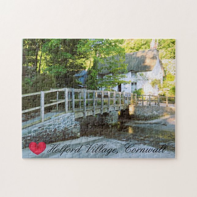 Anpassningsbar Heart Helford Village Bridge Cornwa Pussel (Horisontell)
