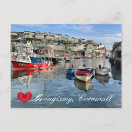 Anpassningsbar Heart Mevagissey Fish Landing Quay Helg Vykort