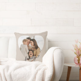 Anpassningsbar Heart Photo Family Pillow - Home De Kudde