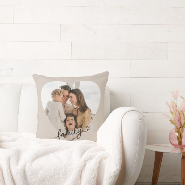 Anpassningsbar Heart Photo Family Pillow - Home De Kudde (Soffa)