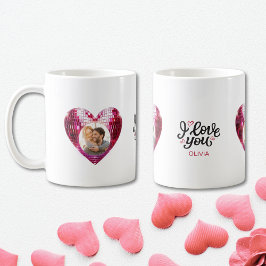 Anpassningsbar Heart Photo Valentine Day Mugg