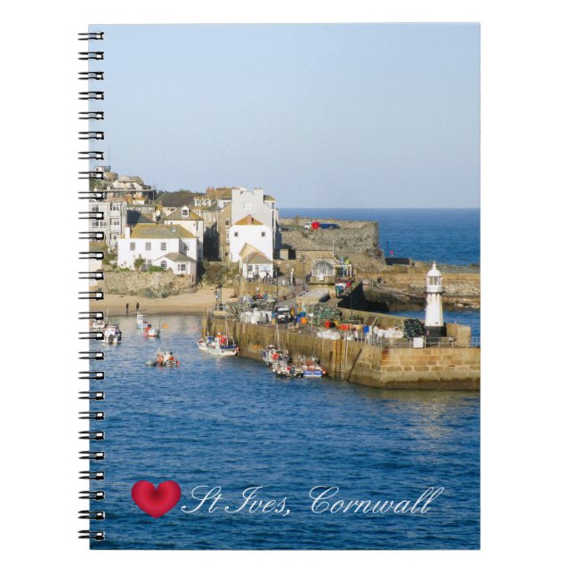 Anpassningsbar Heart St Ives Harbour Pier Cornwall Anteckningsbok (Framsidan)