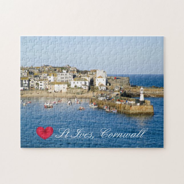 Anpassningsbar Heart St Ives Harbour Pier Cornwall Pussel (Horisontell)