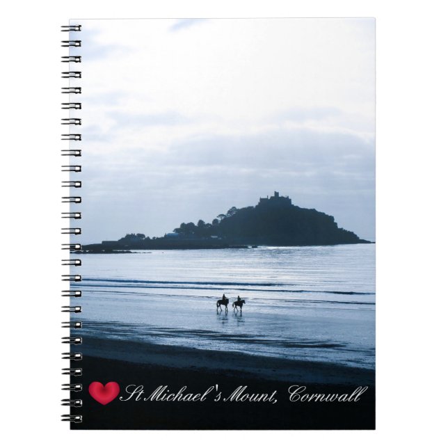 Anpassningsbar Heart St Michaels Mount Cornwall +  Anteckningsbok (Framsidan)