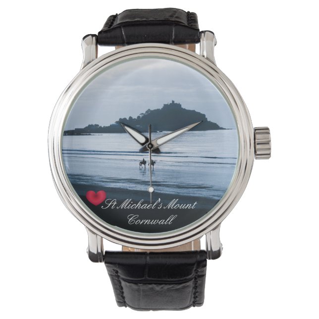 Anpassningsbar Heart St Michaels Mount Cornwall +  Armbandsur (Framsida)