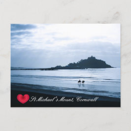Anpassningsbar Heart St Michaels Mount Cornwall + Helg Vykort