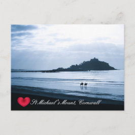 Anpassningsbar Heart St Michaels Mount Cornwall + Helg Vykort