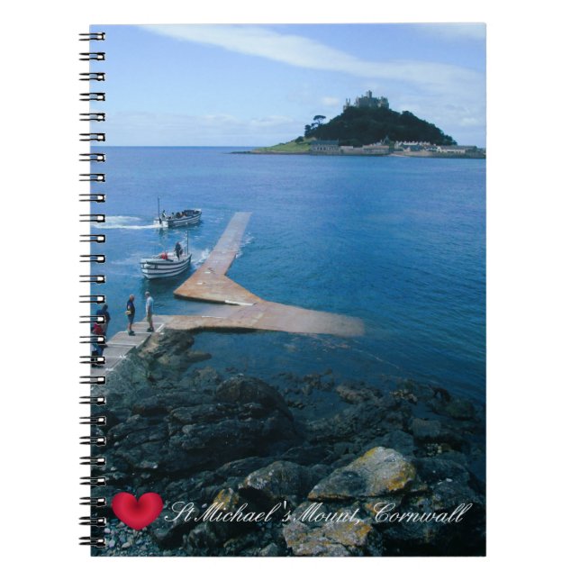 Anpassningsbar Heart St Michaels Mount Cornwall me Anteckningsbok (Framsidan)