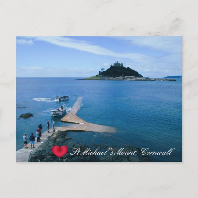 Anpassningsbar Heart St Michaels Mount Cornwall me Helg Vykort (Framsida)