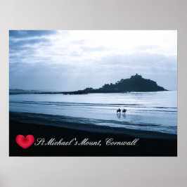 Anpassningsbar Heart St Michaels Mount Cornwall + Poster