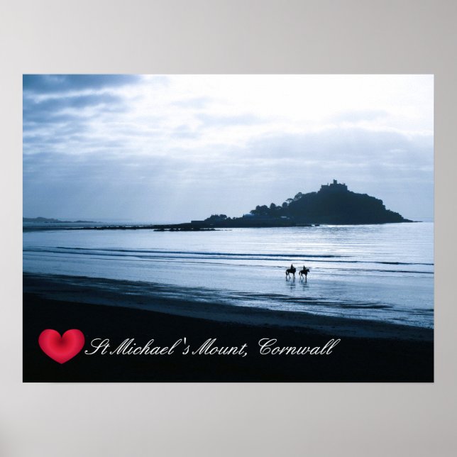 Anpassningsbar Heart St Michaels Mount Cornwall +  Poster (Framsidan)