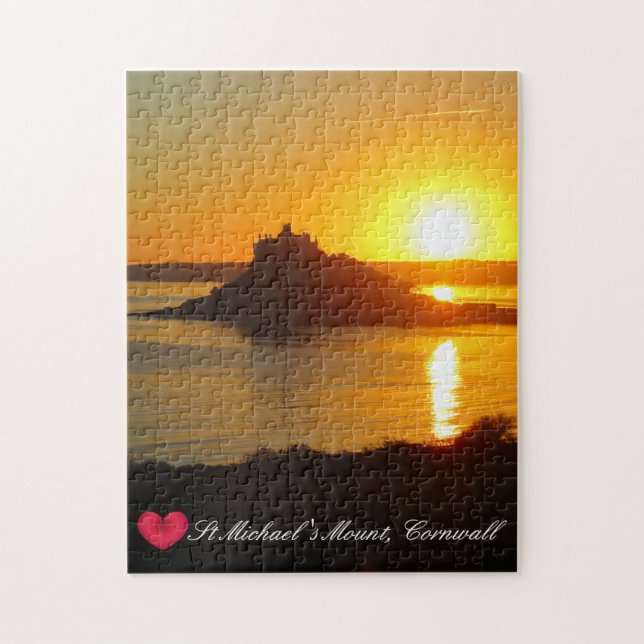 Anpassningsbar Heart St Michaels Mount Cornwall Su Pussel (Vertikal)