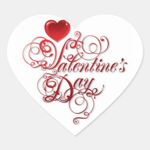Anpassningsbar Heart Sticker/Alla hjärtans dag Hjärtformat Klistermärke