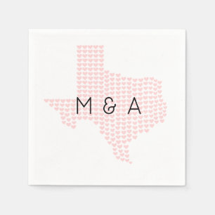 Anpassningsbar Heart-Thned Texas Bröllop Napkin Pappersservett