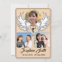 Anpassningsbar Heart Vingar 3 - fotolyminbjudan
