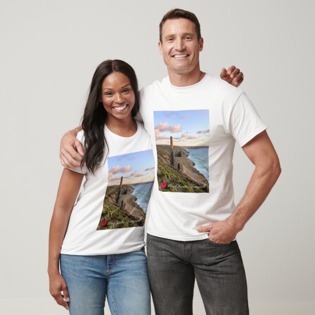 Anpassningsbar Heart Wheal Coates St Agnes Cornwal T Shirt (Unisex)