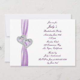 Anpassningsbar Hearts Lavender Bachelorette Party Inbjudningar