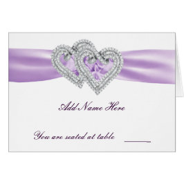 Anpassningsbar Hearts Lavender-platskort OBS Kort