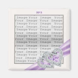 Anpassningsbar Hearts Lavender Ribbon Magnet