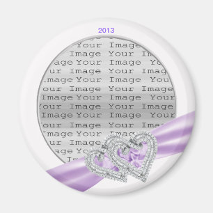 Anpassningsbar Hearts Lavender Ribbon Magnet