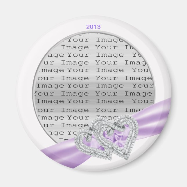 Anpassningsbar Hearts Lavender Ribbon Magnet (Framsidan)