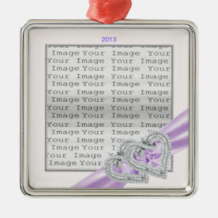 Anpassningsbar Hearts Lavender Ribbon Ornament