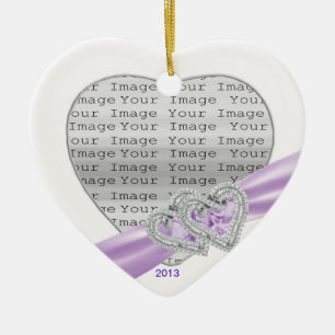 Anpassningsbar Hearts Lavender Ribbon Ornament