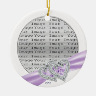 Anpassningsbar Hearts Lavender Ribbon Ornament