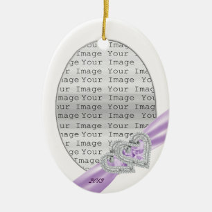 Anpassningsbar Hearts Lavender Ribbon Ornament