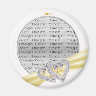 Anpassningsbar Hearts Lemon Ribbon Magnet