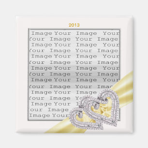 Anpassningsbar Hearts Lemon Ribbon Magnet