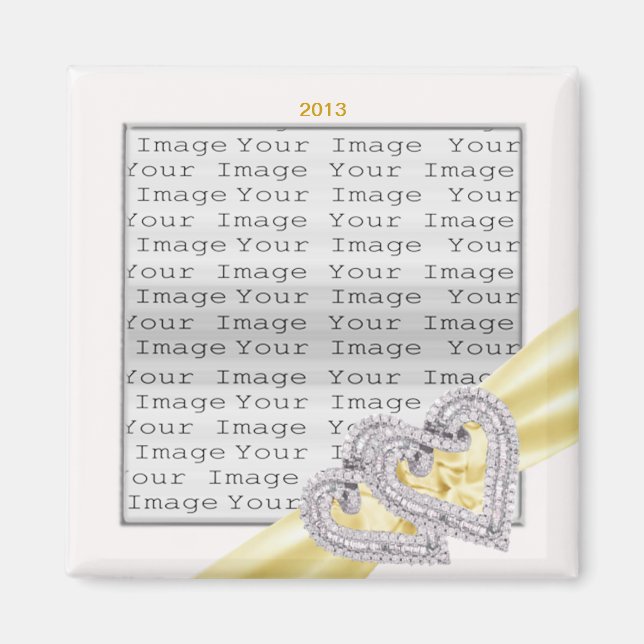 Anpassningsbar Hearts Lemon Ribbon Magnet (Framsidan)