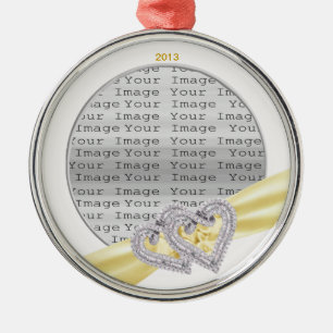 Anpassningsbar Hearts Lemon Ribbon Ornament
