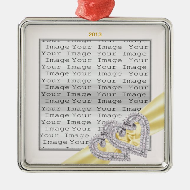 Anpassningsbar Hearts Lemon Ribbon Ornament (Framsidan)