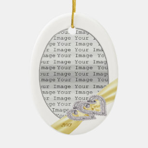 Anpassningsbar Hearts Lemon Ribbon Ornament