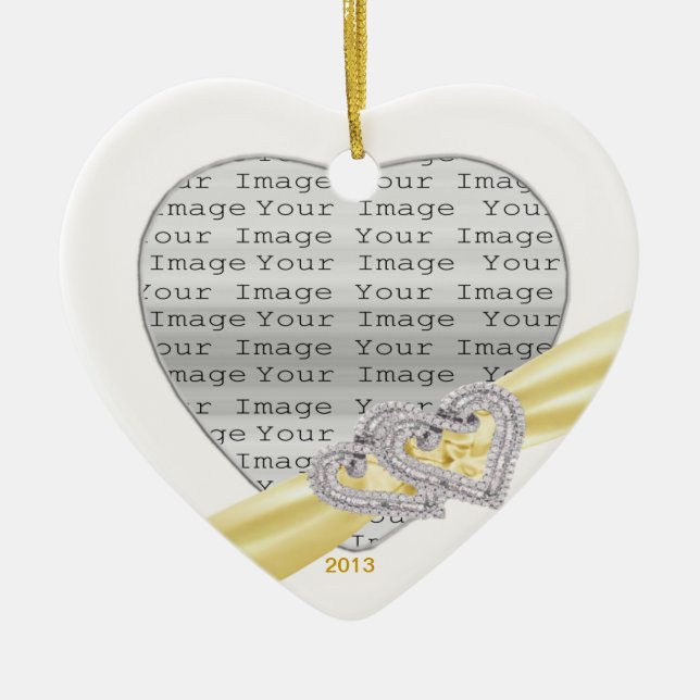 Anpassningsbar Hearts Lemon Ribbon Ornament (Framsidan)